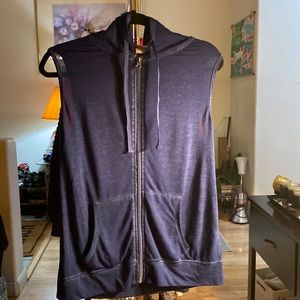 Light Vest Navy Blue Zip Up Sweater.